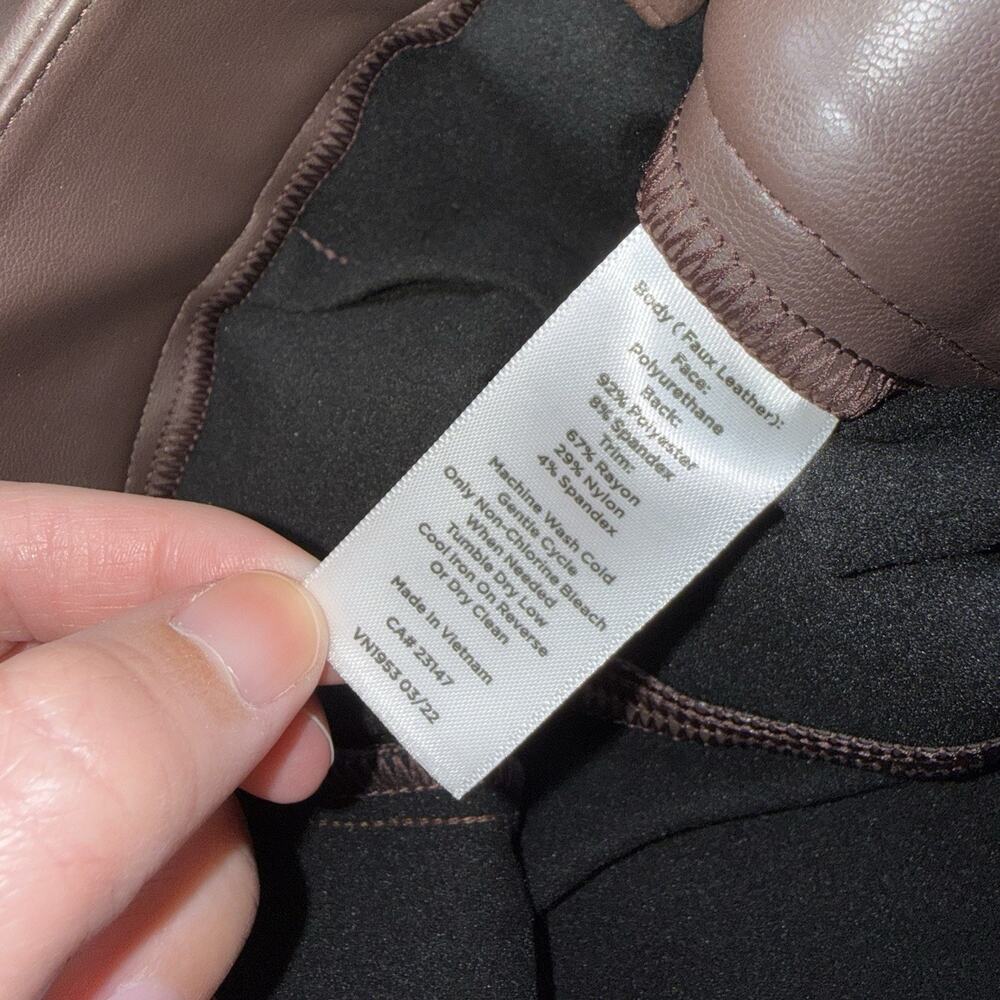 Talbots Women’s Portland Faux Leather Leggings Brown Size 10 NWT - Picture 7 of 7